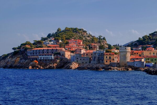 giglio, island, mediterranean, tuscan archipelago, island of giglio, nature, italy, landscape, village, sea, summer