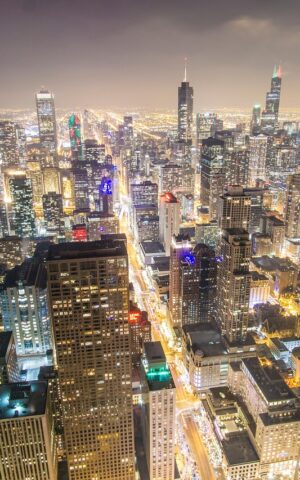 chicago, chicago skyline, skyscrapers, city, night lights, night, lights, chicago, chicago, chicago, chicago, chicago, chicago skyline