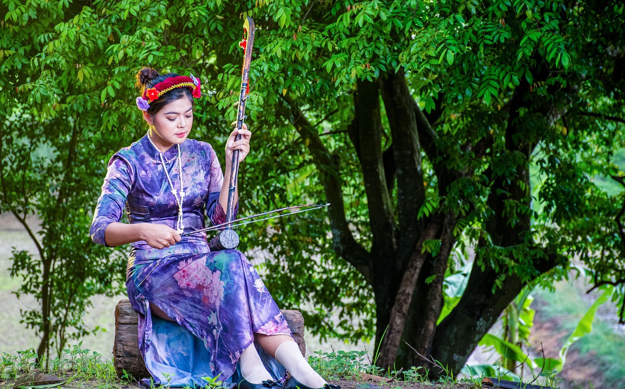 myanmar, erhu, woman, musical instrument, outdoors, nature, erhu, erhu, erhu, erhu, erhu